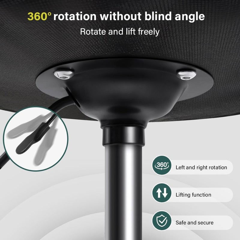 BFTOU Minimalist Square Swivel Stool with Wheel for Work SPA Shop Massage Height-Adjustable and Cost-Effective Rolling Stool Chair (Brown) - Image 4